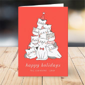 Moderne Kute Kitten katten kerstboom Feestdagen Kaart
