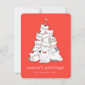 Moderne Kute Kitten katten kerstboom Feestdagenkaart (Voorkant)