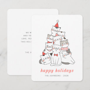 Moderne Kute Kitten katten kerstboom Feestdagenkaart