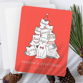 Moderne Kute Kitten katten kerstboom Feestdagenkaart