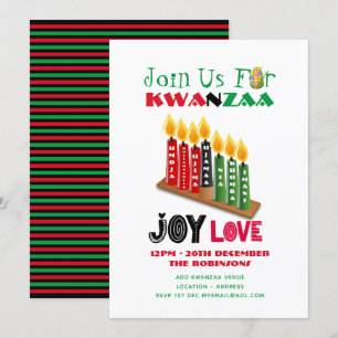 Moderne KWANZAA-feest uitnodigingen 7 kaarsen prin