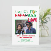 Moderne KWANZAA-foto-feestuitnodiging 7 kaarsen Kaart (Staand voorkant)