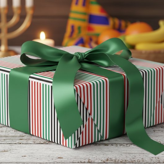 Moderne Kwanzaa Strepen Cadeaupapier