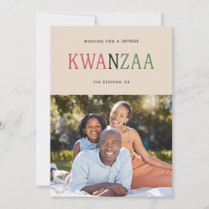 Moderne Kwanzaa-typografie 1-foto Feestdagenkaart