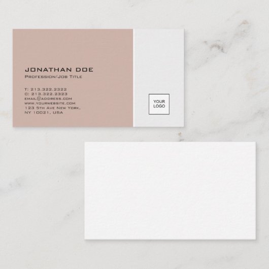 Moderne laag met Logo professionele elegante kleur Visitekaartje (Voorkant / Achterkant)