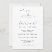 Moderne laatste sail boat Bachelorette Kaart (Voorkant)