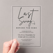 Moderne laatste schommeling vóór het ringende vrij acryl uitnodigingen (Insitu (Draagbaar))