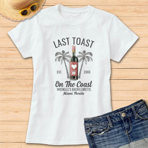 Moderne Laatste Toast Beach Bachelorette Bruidsmei T-shirt