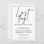 Moderne laatste vling vóór het ringende vrijgezell kaart (Voorkant)