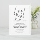 Moderne laatste vling vóór het ringende vrijgezell kaart (Staand voorkant)