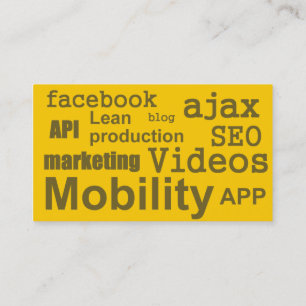 Moderne Label Cloud Yellow Web Design Visitekaartj