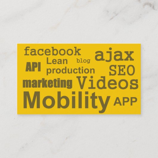 Moderne Label Cloud Yellow Web Design Visitekaartj (Achterkant)