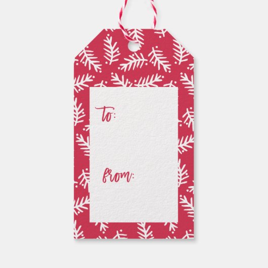 Moderne Label met heldere kerstcadeaus voor pensee Cadeaulabel (Achterkant)