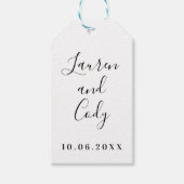 Moderne Label met witte en zwarte Script-cadeaus Cadeaulabel (Voorkant)