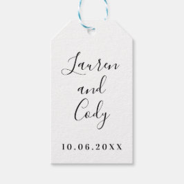 Moderne Label met witte en zwarte Script-cadeaus Cadeaulabel