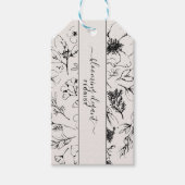 Moderne Label voor botanische Blush en zwarte leve Cadeaulabel (Voorkant)