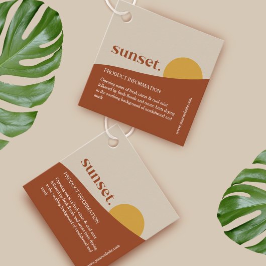 Moderne Label voor het ophangen van zonneproducten