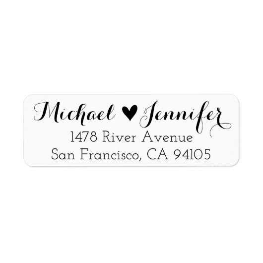 Moderne label voor retournering label bruiloft (Voorkant)