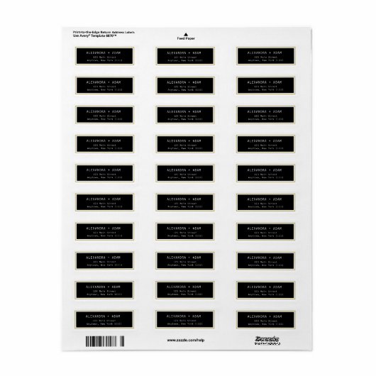 Moderne label voor zwart-wit en Gold geometric Ret (Full Sheet)