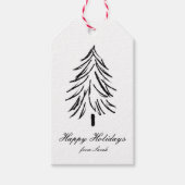 Moderne Label voor zwart-wit feestdag Cadeaulabel (Voorkant)