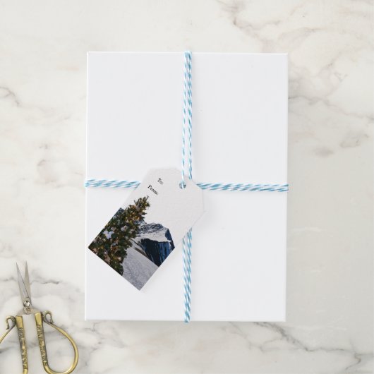 Moderne Labels met een stijlstructuur en een bergc Cadeaulabel (Met Touw)