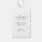 Moderne Labels voor het welkomstcadeau voor bruilo Cadeaulabel (Voorkant)