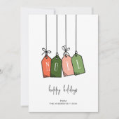 Moderne Labels voor Noel Prettige feestdagen Gift Feestdagenkaart (Voorkant)