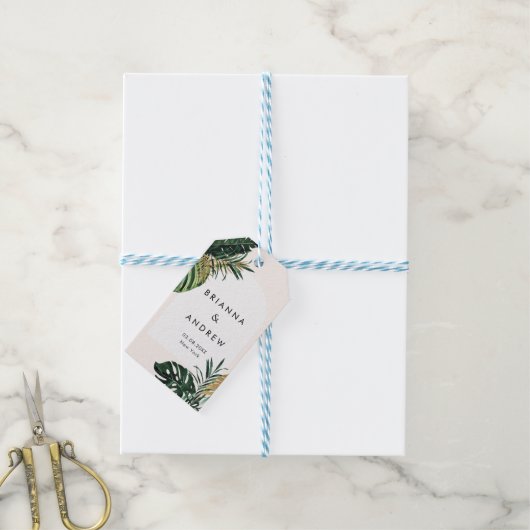 Moderne Labels voor Tropical Wedding Gift Cadeaulabel (Met Touw)