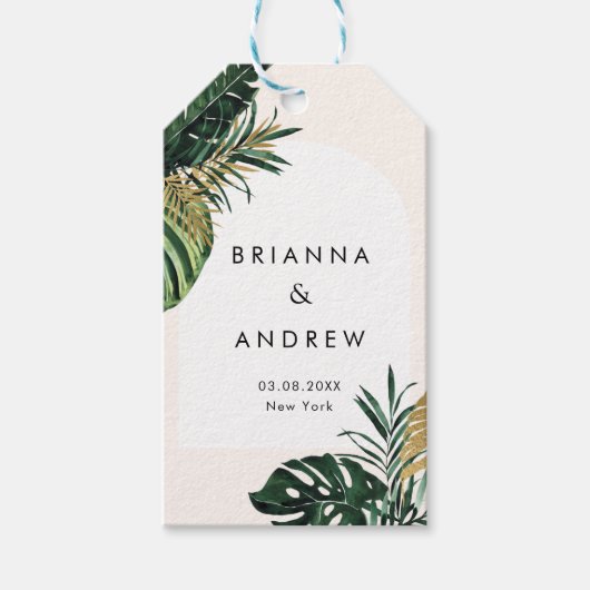 Moderne Labels voor Tropical Wedding Gift Cadeaulabel (Voorkant)