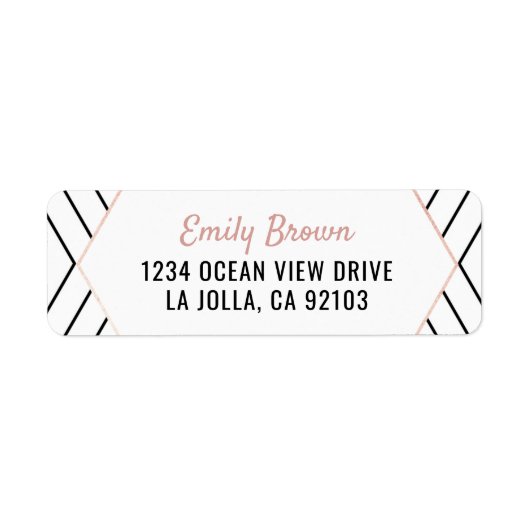 Moderne labels voor zwart en zwart retouradres (Voorkant)