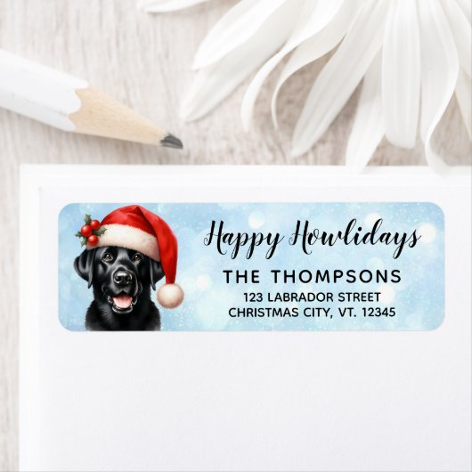 Moderne Labrador Retriever Christmas Retouradres Etiket (Insitu)