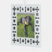 Moderne labrador Retriever Honden & Love Paws Glas Ornament (Voorkant links)