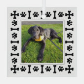 Moderne labrador Retriever Honden & Love Paws Glas Ornament (Achterkant)