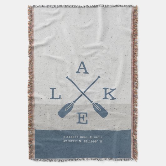 Moderne Lake House Aangepaste Coördinaten Deken (Voorkant Verticaal)