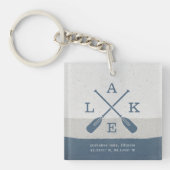 Moderne Lake House Aangepaste Coördinaten Sleutelhanger (Voorkant)