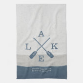 Moderne Lake House Aangepaste Coördinaten Theedoek (Verticaal)
