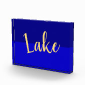 Moderne LAKE Script Tekst Diep Koninklijk Zomerbla Fotoblokken (Rechts)