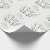 Moderne Lamb-Baby met ballon en groen Cadeaupapier (Hoek)