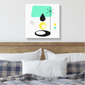 moderne lamp met blauw goud in de midden - eeuw canvas afdruk (Insitu (Slaapkamer))