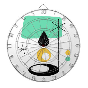 moderne lamp met blauw goud in de midden - eeuw dartbord