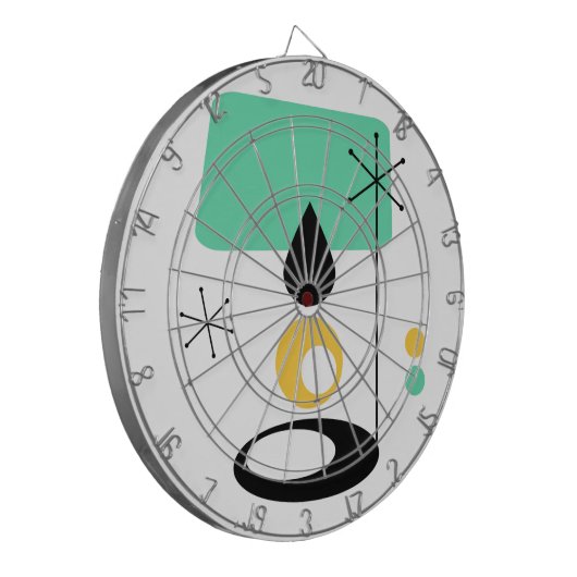 moderne lamp met blauw goud in de midden - eeuw dartbord (Voorkant Links)