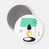 moderne lamp met blauw goud in de midden - eeuw magneet (Voorkant / Achterkant)