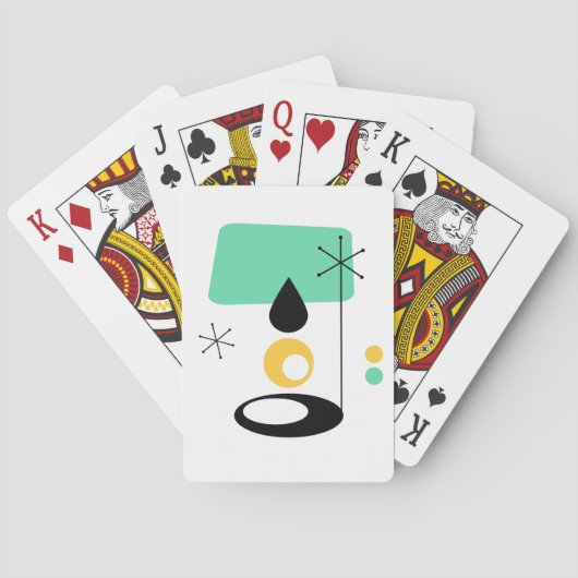 moderne lamp met blauw goud in de midden - eeuw pokerkaarten (Achterkant)