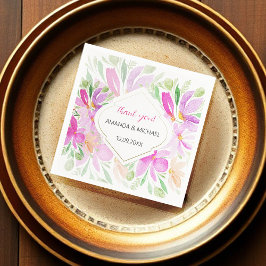 Moderne Land Waterverf Boho Lila Bloemen Servet