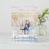 Moderne landelijke bijtende boom Foto bewaart de d Save The Date (Staand voorkant)