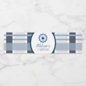 Moderne landelijke Fair Ferris Wheel Party Blue Ps Waterfles Etiket (Enkel label)