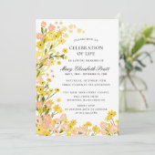 Moderne landelijke gele roze koraal kaart (Staand voorkant)