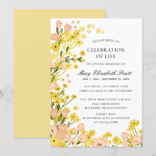 Moderne landelijke gele roze koraal kaart