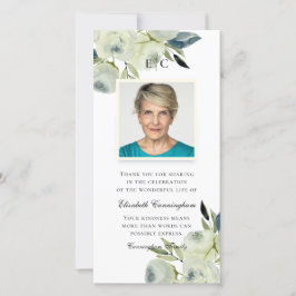 Moderne Landelijke Roestieke Waterverf Bloemige He Bedankkaart