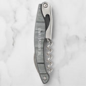 Moderne landelijke roestmonogram kurkentrekker (Achterkant)